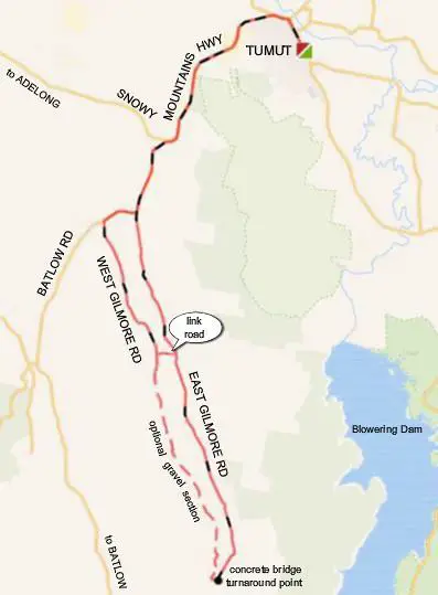 Map of Gilmore ride