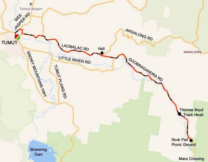 Map of Goobarrangandra - Rock Flat ride