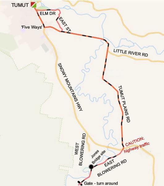 Map of Jones Bridge ride