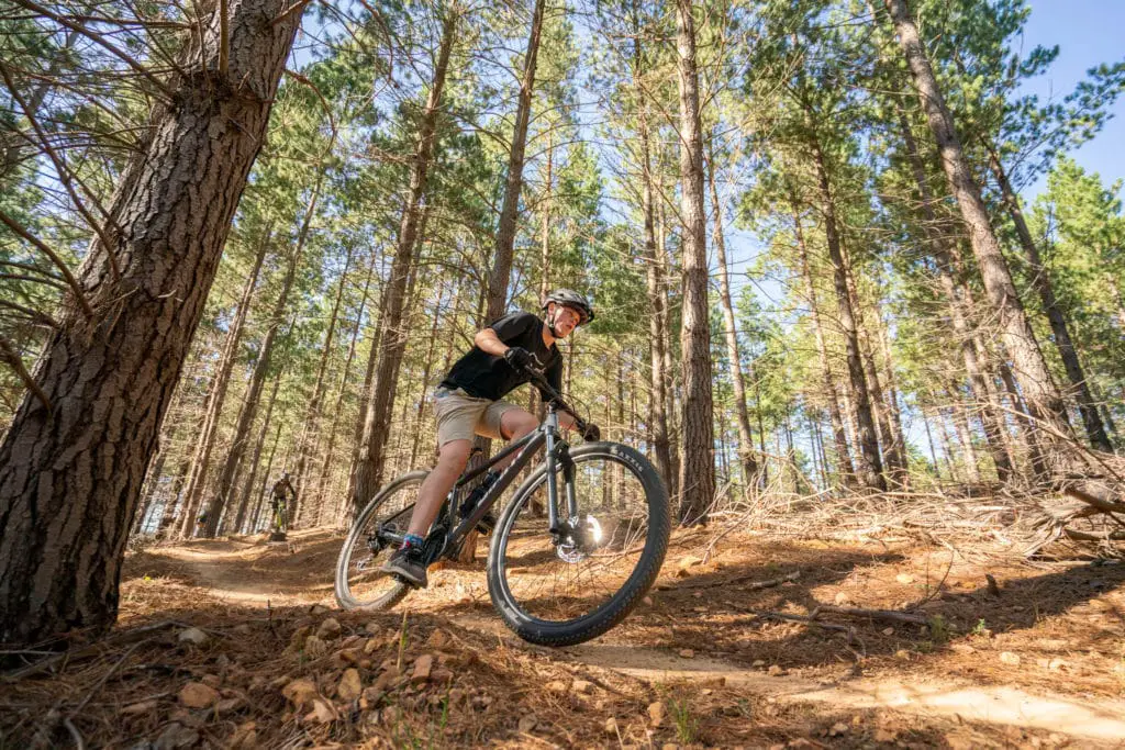 A rider on Masons Hill Trail in Tumbarumba, Snowy Valleys, NSW